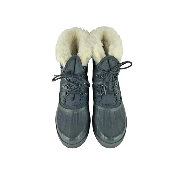 Eddie Bauer Sorel Womens Black Lace Up Comfort Snow Boots Size US Y 3/W 5 - Picture 4 of 9